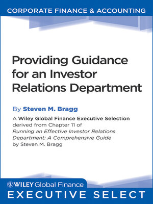 cover image of Providing Guidance for an Investor Relations Department